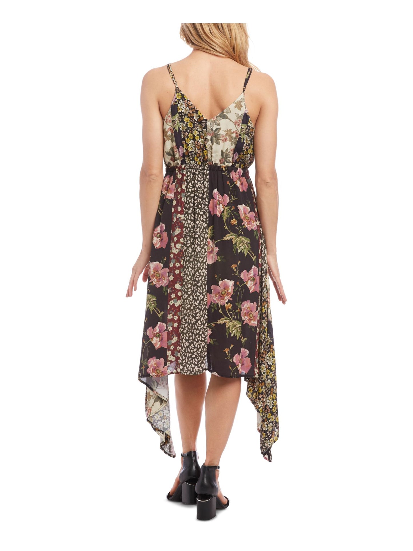 Karen Kane Women's Spaghetti Strap Below the Knee Evening Dress Black Size X-Small