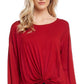 Karen Kane Women's Twist Front Hi Low Blouse Red Size Medium