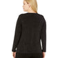 Karen Kane Women's Sparkle Knit Wrap Top Black Size 2X