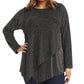 Karen Kane Women's Plus Asymmetric Top Grey Size 2X