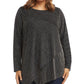 Karen Kane Women's Plus Asymmetric Top Grey Size 2X