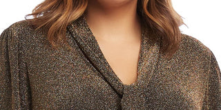 Karen Kane Women's Tie Neck Taylor Dress Brown Size 2X