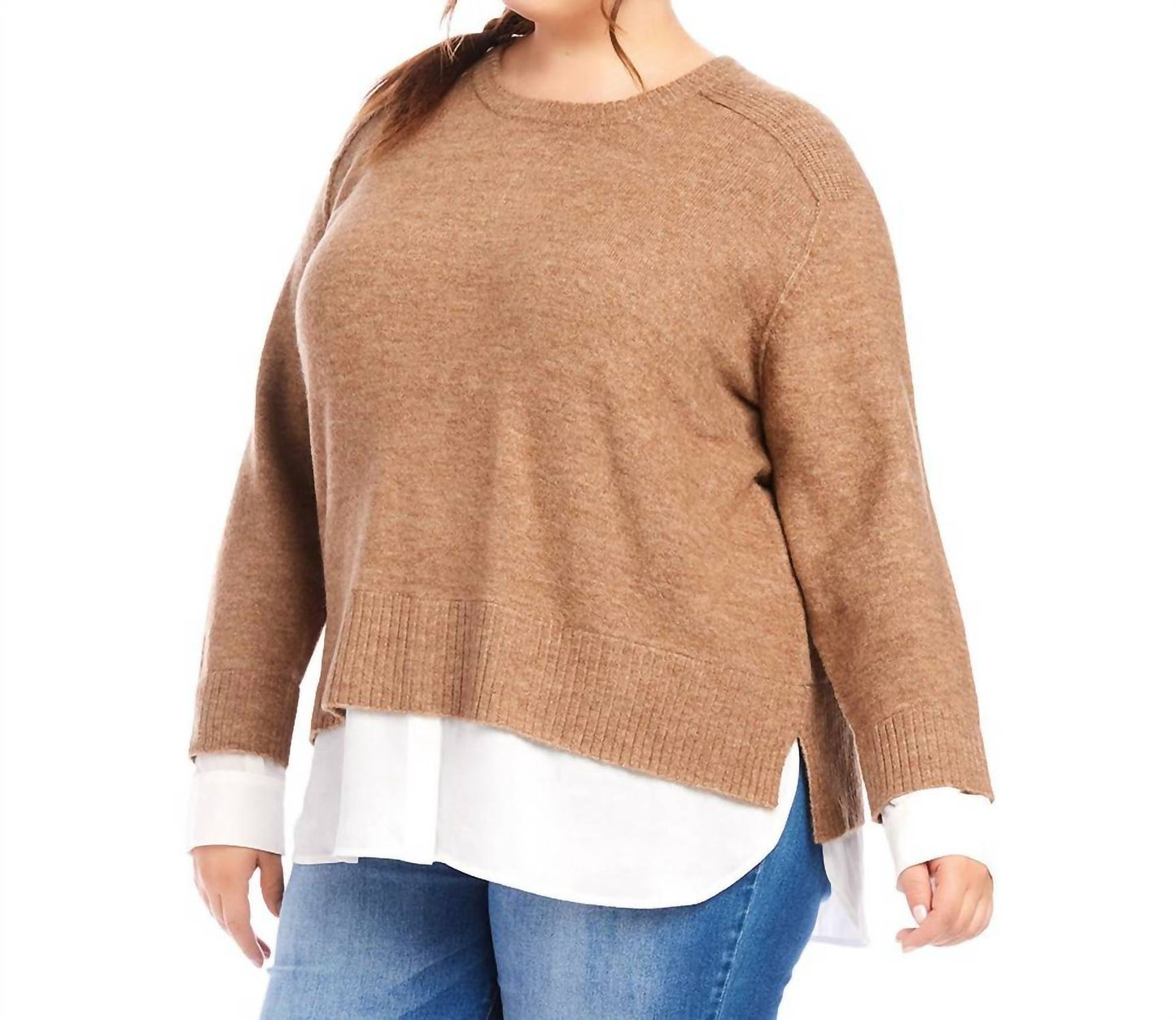 Karen Kane - Plus Size Layered Crewneck Sweater