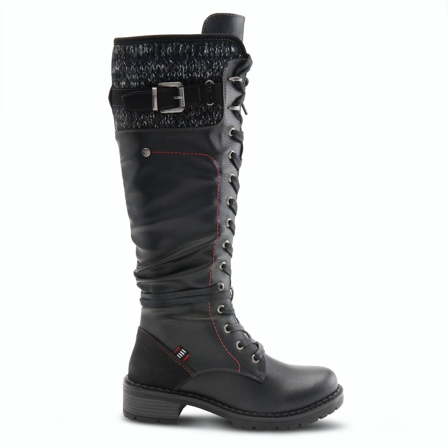 Patrizia - Women Chilly Knit Cuff Mixed Media Tall Vegan Boot