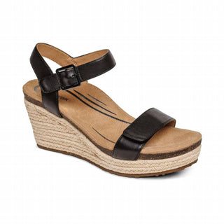 Aetrex - Women Sydney Quarter Strap Espadrille Wedge Sandal