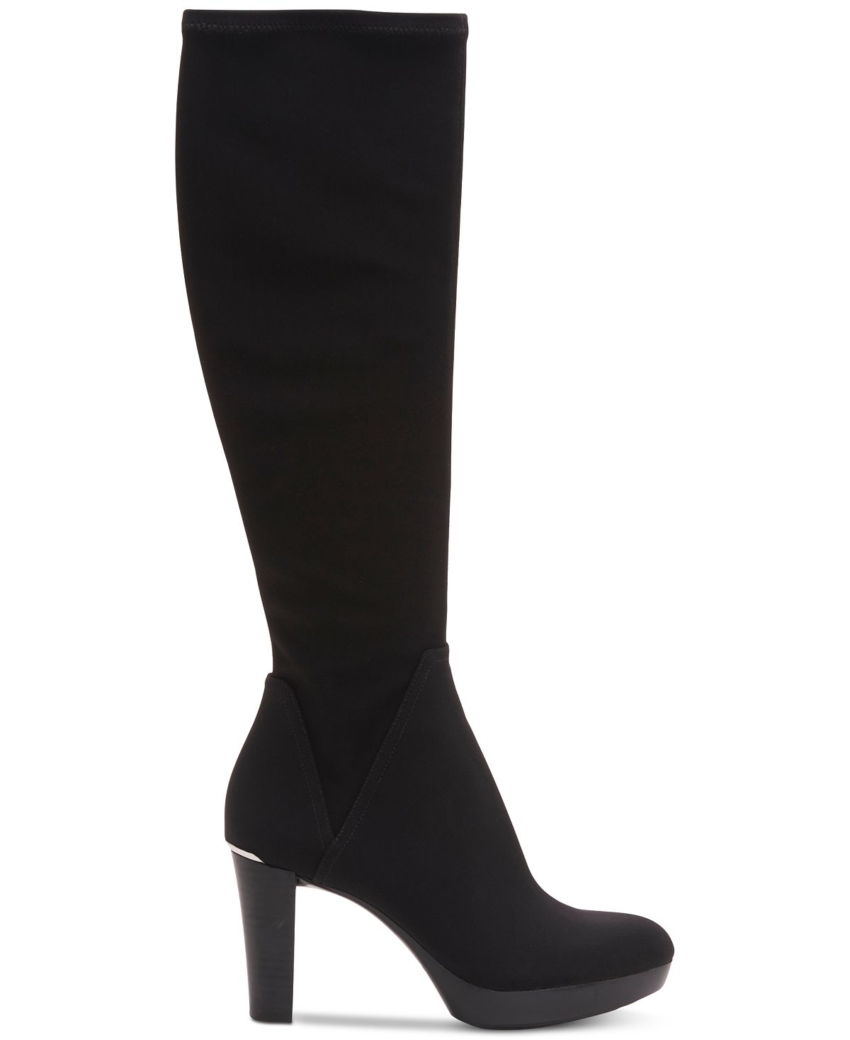 Donald J. Pliner Women's Echoe 2 Pull On Stacked Heel Knee High Boots Black Size 9.5M