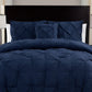 Vcny Home Carmen 3-Pc. Ruched Duvet Cover Set Bedding Navy Size Queen