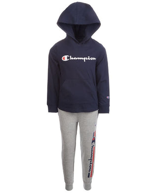 Champion Little Boy's 2 Pc Heritage Hoodie & Pants Set Blue Size 6