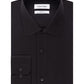Calvin Klein Men's Classic Fit Non Iron Performance Herringbone Spread Collar Dress Shirt Black Size 16.5X32X33