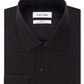 Calvin Klein Men's Steel Classic Fit Non Iron Performance Herringbone Spread Collar Dress Shirt Black Size 17X34-35