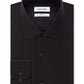 Calvin Klein Men's Steel Classic Fit Non Iron Performance Herringbone Spread Collar Dress Shirt Black Size 17X34-35
