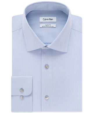 Calvin Klein Men's Classic Fit Non Iron Spread Collar Dress Shirt Blue Size 15X32X33