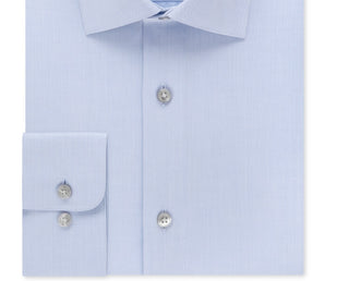 Calvin Klein Men's Steel Classic Fit Non Iron Performance Herringbone Spread Collar Dress Shirt Blue Size 16.5X32-33