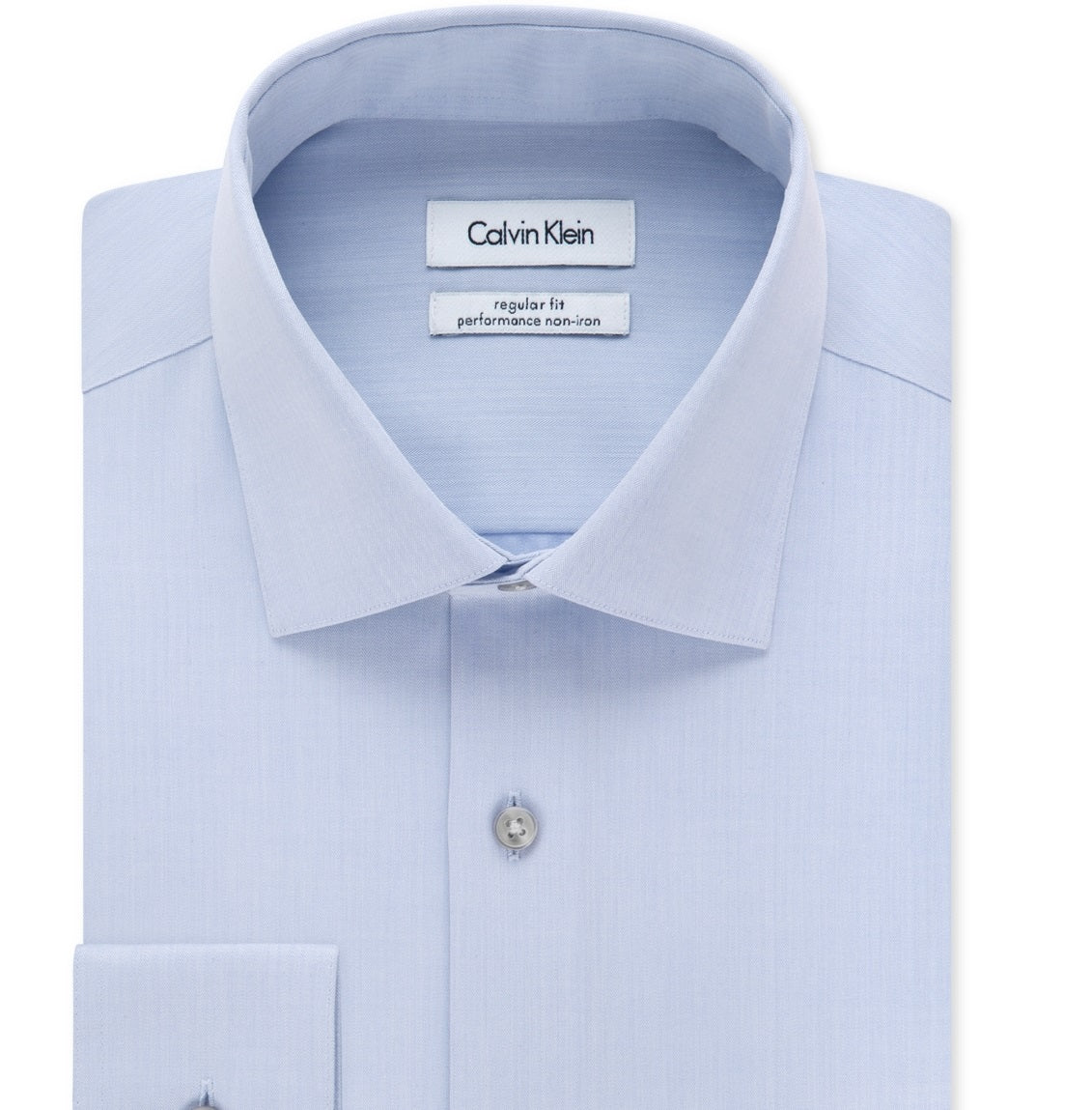 Calvin Klein Men's Classic Fit Non Iron Spread Collar Dress Shirt Blue Size 17.5X34X35