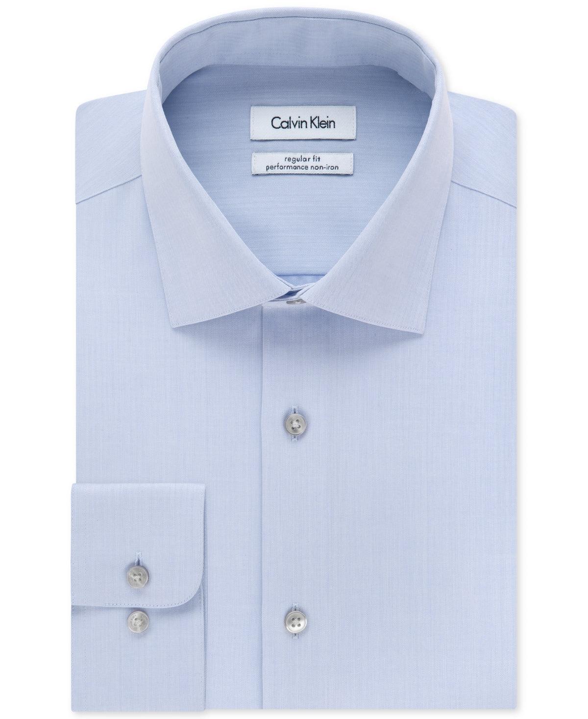 Calvin Klein Men's Classic Fit Non Iron Spread Collar Dress Shirt Blue Size 17.5X34X35