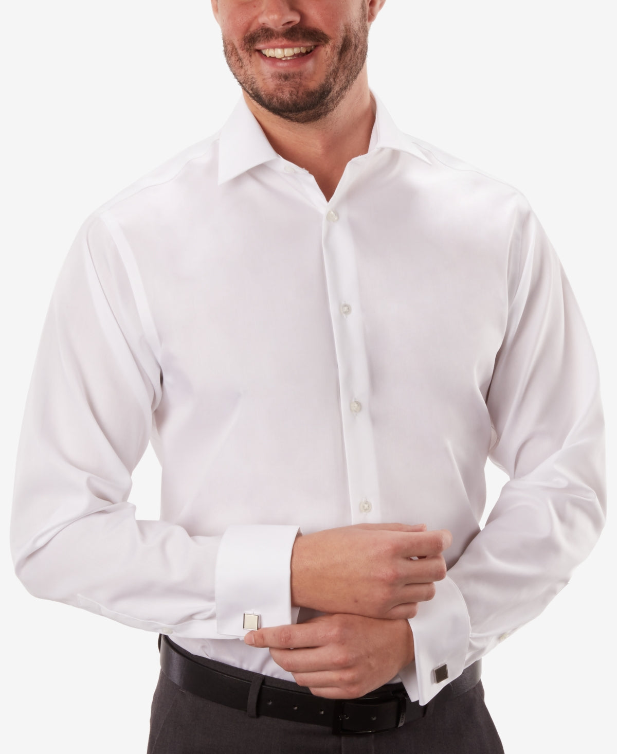 Calvin Klein Men's Classic Fit Non Iron Performance French Cuff Dress Shirt White Size 16.5X32X33