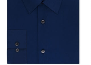 Calvin Klein Men's Men's Slim Fit Non Iron Herringbone Dress Shirt Blue Size 17.5X34X35