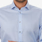 Calvin Klein Men's Slim Fit Non Iron Performance Herringbone French Cuff Dress Shirt Blue Size 34X35