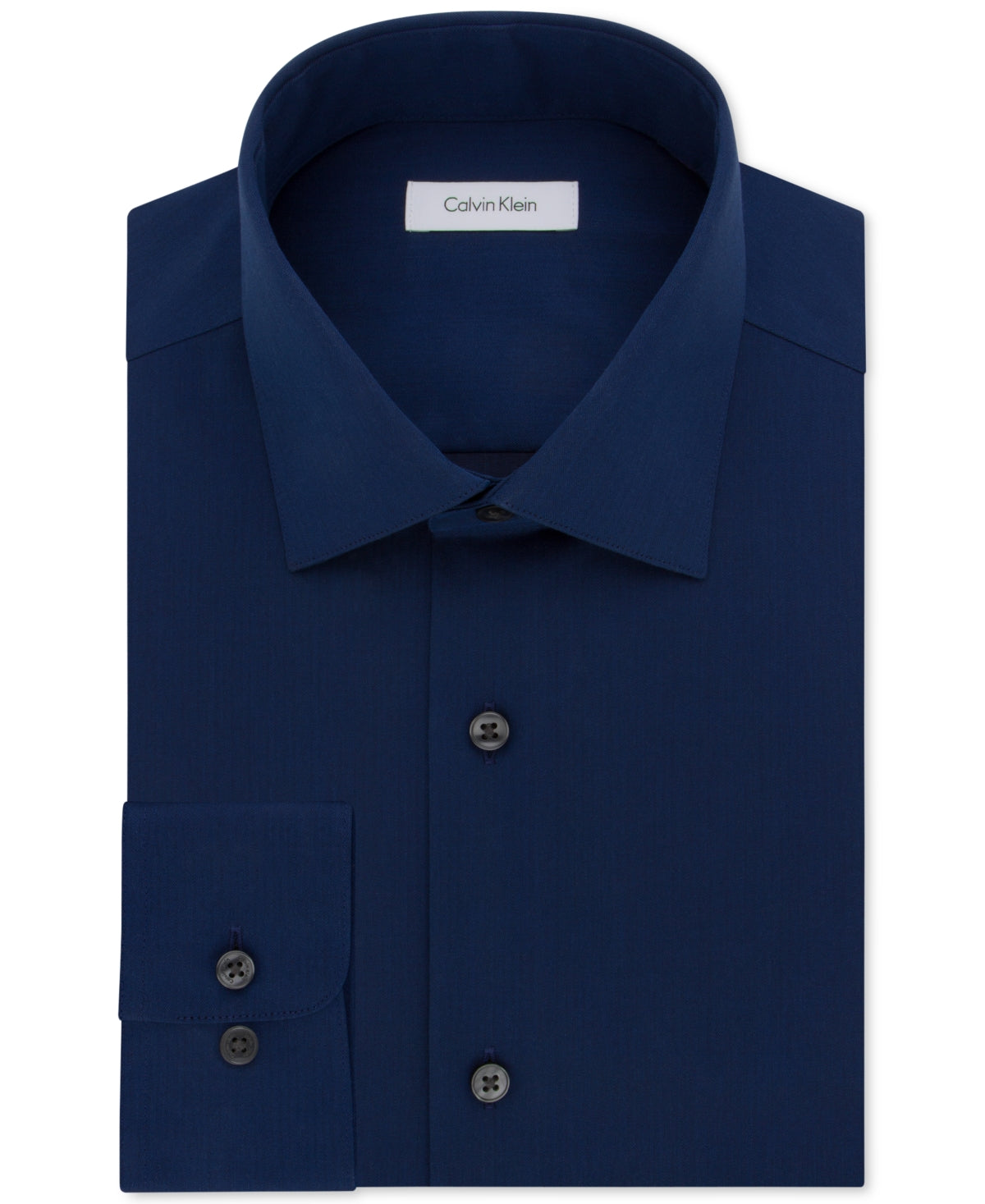 Calvin Klein Men's Classic Fit Non Iron Herringbone Spread Collar Dress Shirt Blue Size 16.5X34X35
