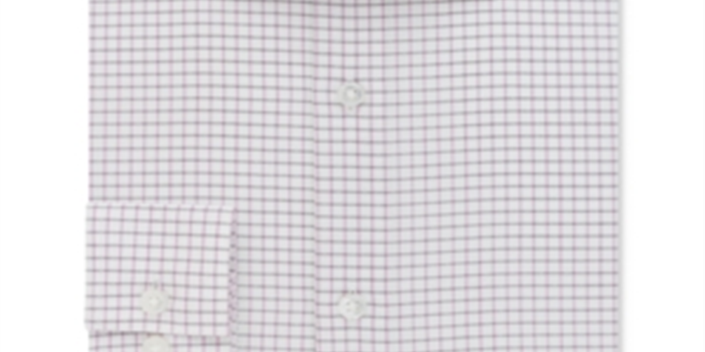 Calvin Klein Men's Classic Fit Non Iron Pink Check Dress Shirt Gray Size 15X32X33