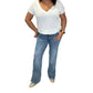 Risen - High Rise Straight Jeans With Side Slit