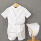 Lauren Madison Baby Boy's Cross Dobby Christening Suit White Size 0-3 M