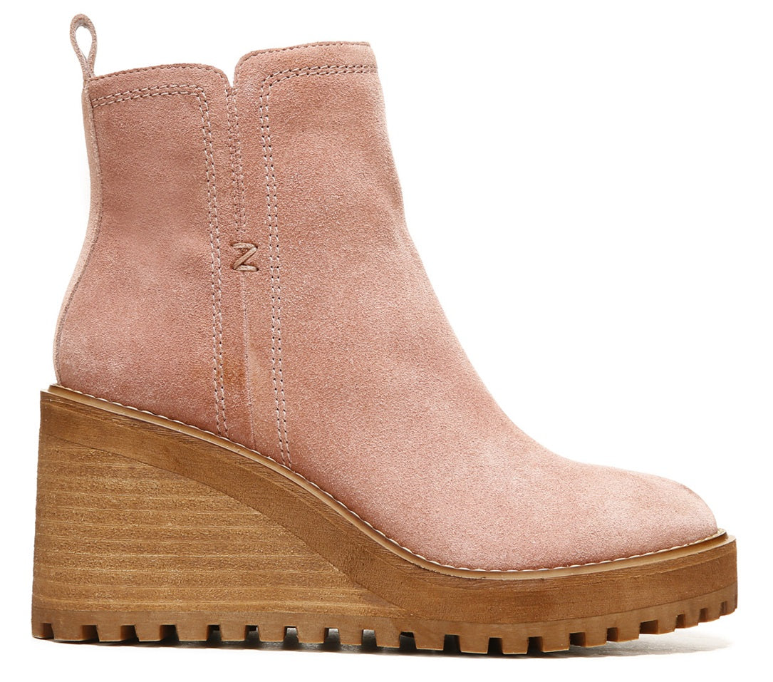 Zodiac Women's Julie Wedge Bootie Pink Size 7.5 M
