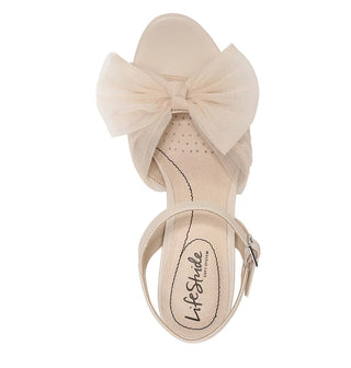 Lifestride Women's Last Dance Platform Sandal Beige Size 8.5 W