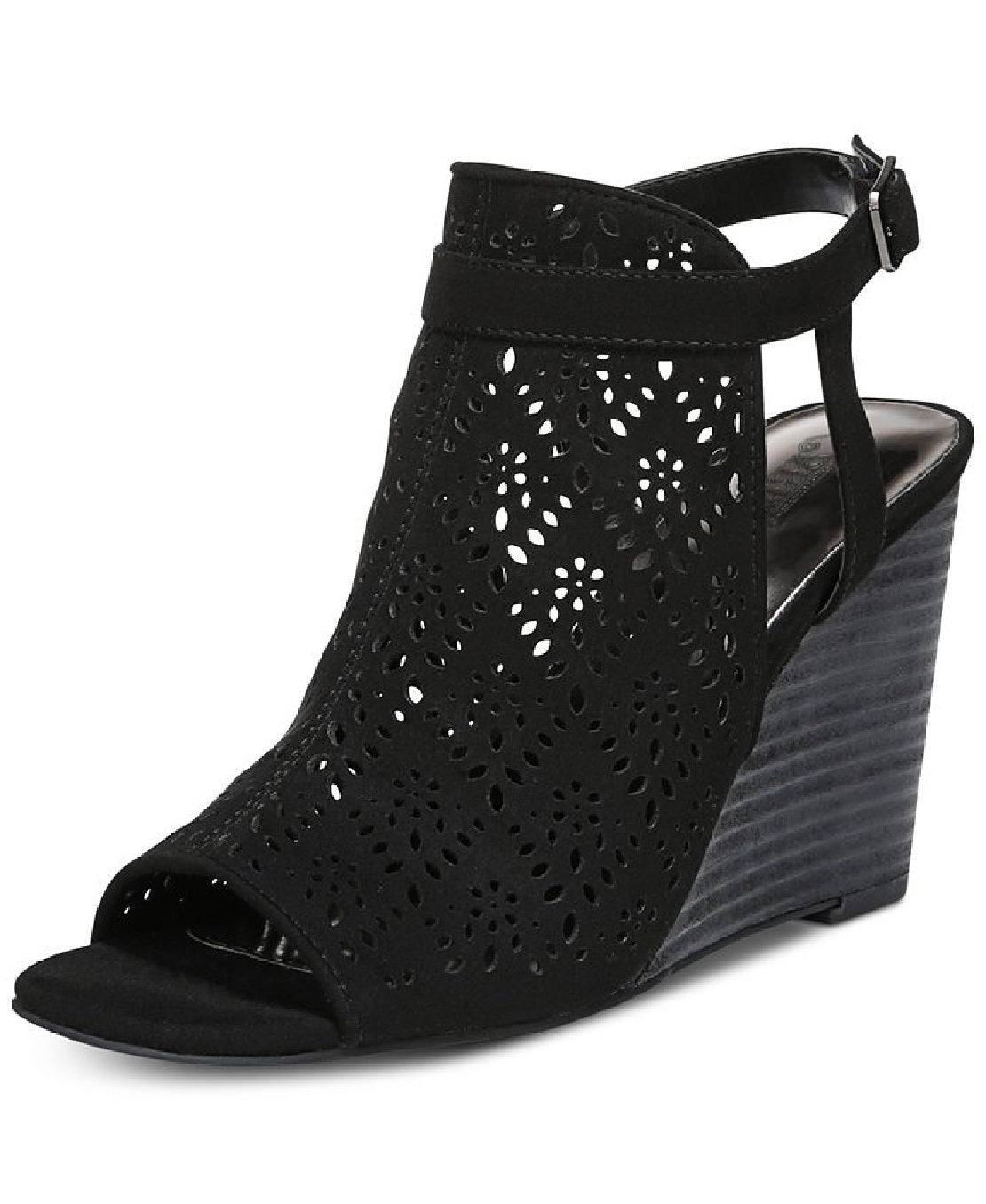 Carlos by Carlos Santana Women's Gabrielle Wedge Sandal Black Size 10