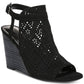 Carlos by Carlos Santana Women's Gabrielle Wedge Sandal Black Size 9.5 M