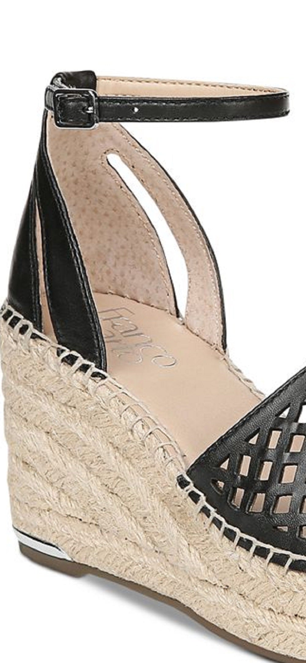 Franco Sarto Women's Calabria Leather Open Toe Casual Platform Sandals Black Size 10 M