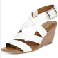 Franco Sarto Women's Yara Wedge Sandals White Size 8 M