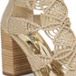 Carlos by Carlos Santana Women's Nadia Macrame Open Toe Heels Yellow Size 9.5 M