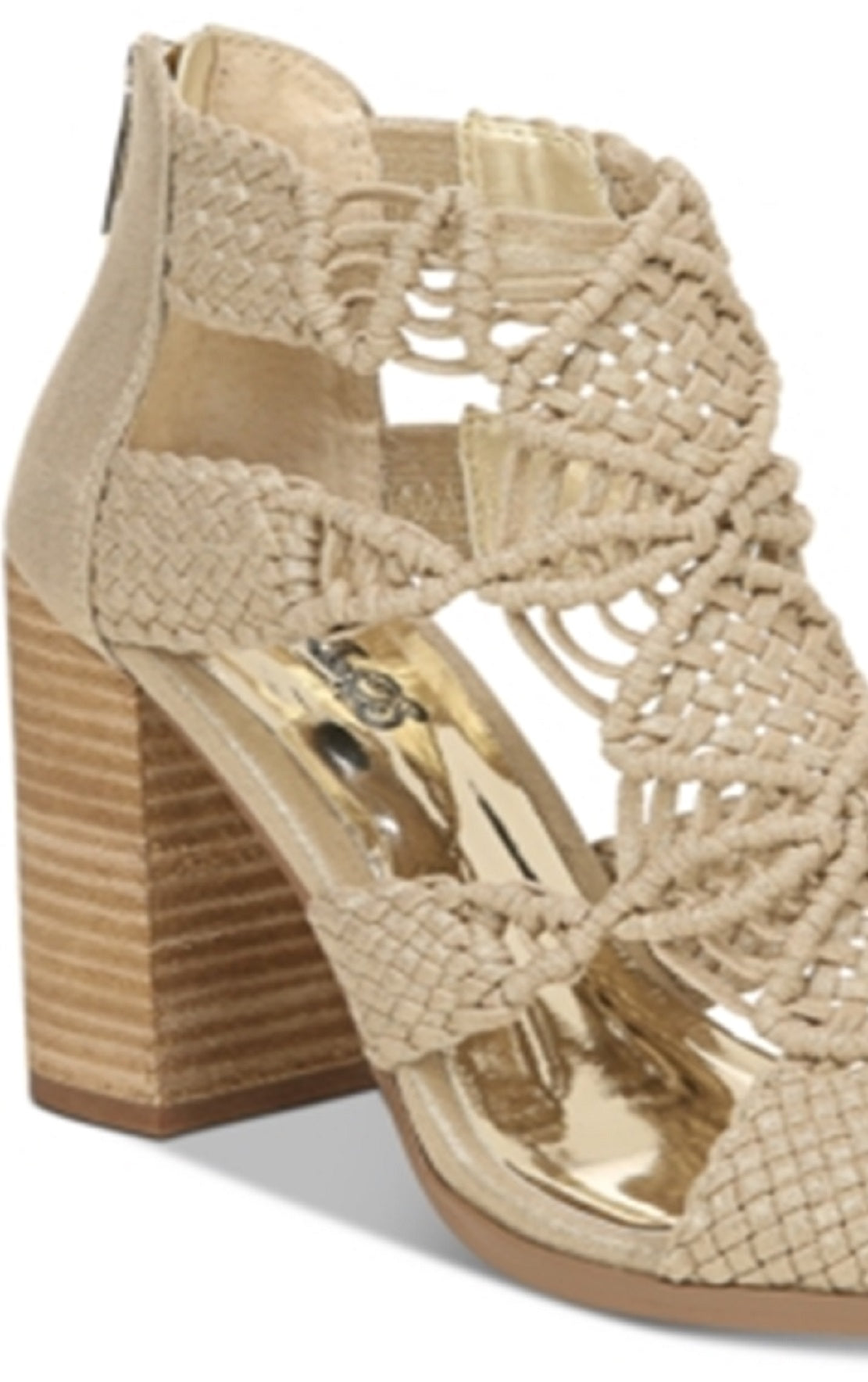Carlos by Carlos Santana Women's Nadia Macrame Open Toe Heels Yellow Size 9.5 M