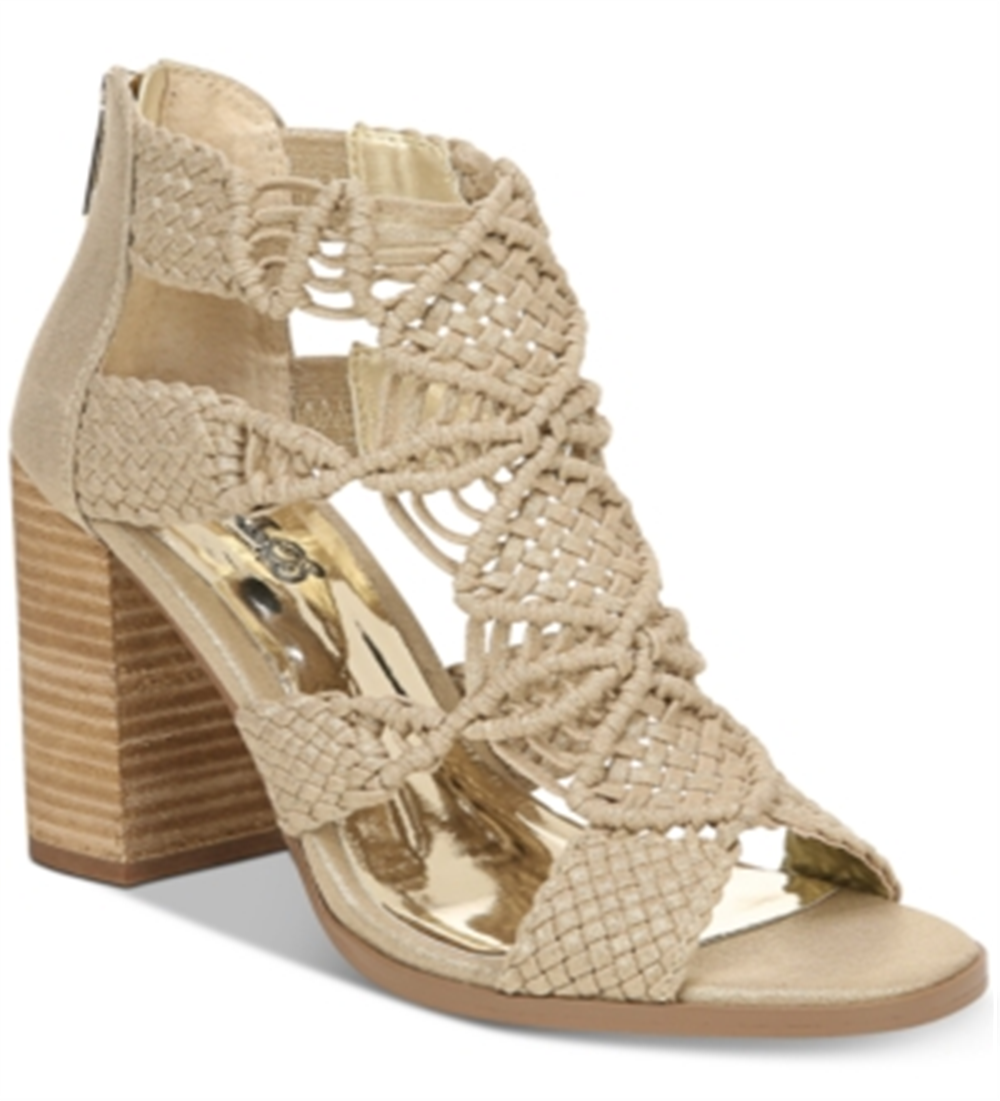 Carlos by Carlos Santana Women's Nadia Macrame Open Toe Heels Yellow Size 9.5 M