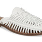 Sam Edelman Women's Comfort Cushioned Woven Keelyn Round Toe Block Heel Slip on Leather Mules White Size 6.5