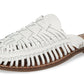Sam Edelman Women's Comfort Cushioned Woven Keelyn Round Toe Block Heel Slip on Leather Mules White Size 6.5