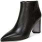 Franco Sarto Women's Nest Leather Pointed Toe Ankle Fashion Boots Black Size 9 M