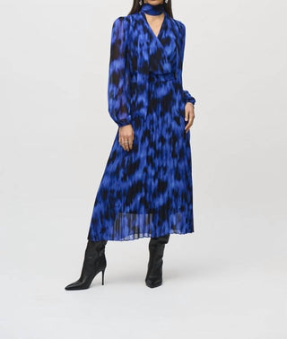 Joseph Ribkoff - Chiffon Abstract Print Midi Dress