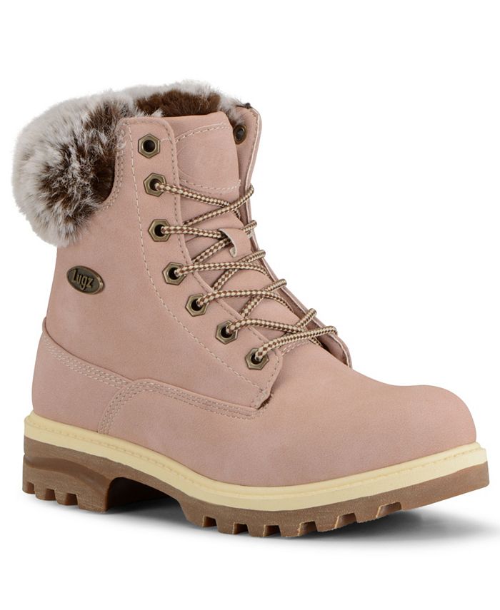 Lugz Women's Empire Hi Fur 6 Inch Boots Pink Size 6.0