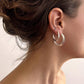 Astor & Orion - Women's Crescent Large Hoops Earrings