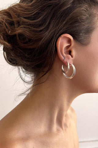 Astor & Orion - Women's Crescent Large Hoops Earrings