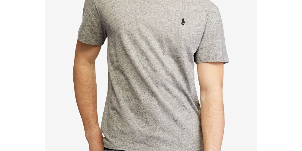 Polo Ralph Lauren Men's V Neck Tee Gray Size Medium