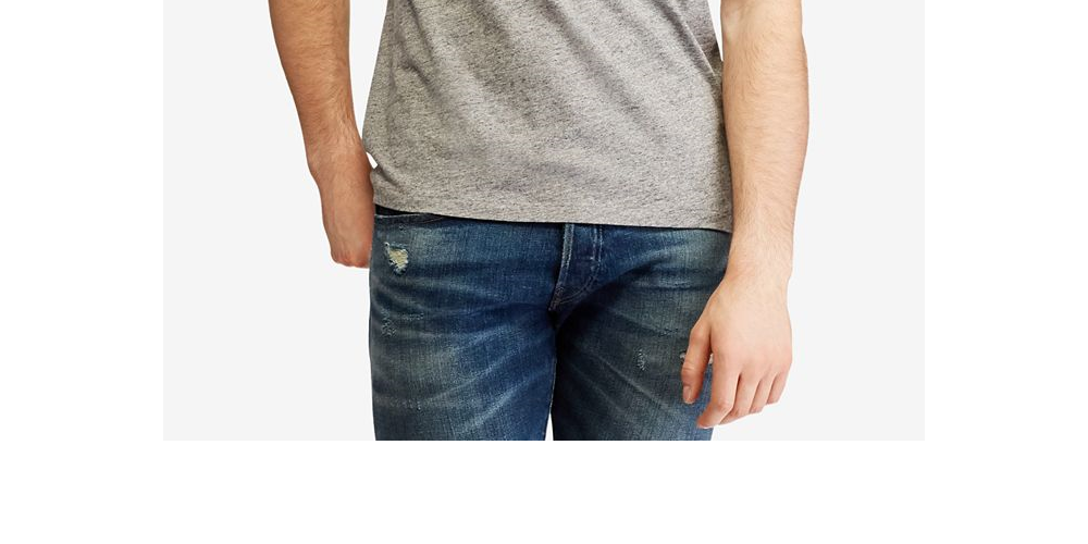 Polo Ralph Lauren Men's V Neck Tee Gray Size Medium