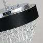 18-inch Modern Crystal Chandelier with Black Velvet Shade