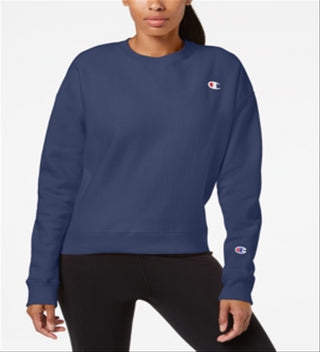 Champion Women's Essential Fleece Sweatshirt Blue Size Medium