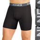 Hanes Men's Ultimate Comfortflex Fit 4 Pk Moisture Wicking Stretch Boxer Briefs Black Size Medium