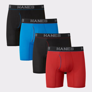 Hanes Men's Ultimate 4Pk Comfort flex Boxer Briefs Red Size Medium