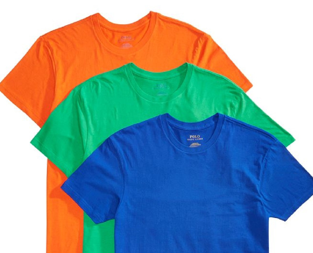 Polo Ralph Lauren Men's 3 Pack Classic Fit T-Shirts Blue Size Size Large