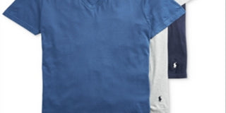 Ralph Lauren Men's 3 Pk Slim Fit Classic T-Shirts Blue Size Small